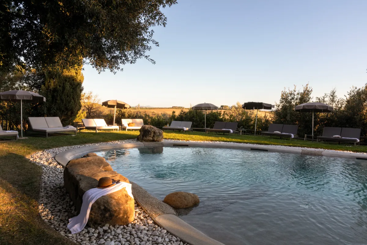 Pool with a view of the Senesi Hills - Castello di Leonina, BZAR hotels in Tuscany